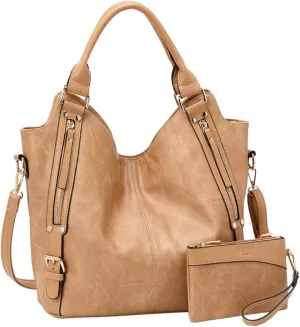 Women Tote Bag Handbags PU Leather Fashion Hobo Shoulder Bags with Adjustable Shoulder Strap