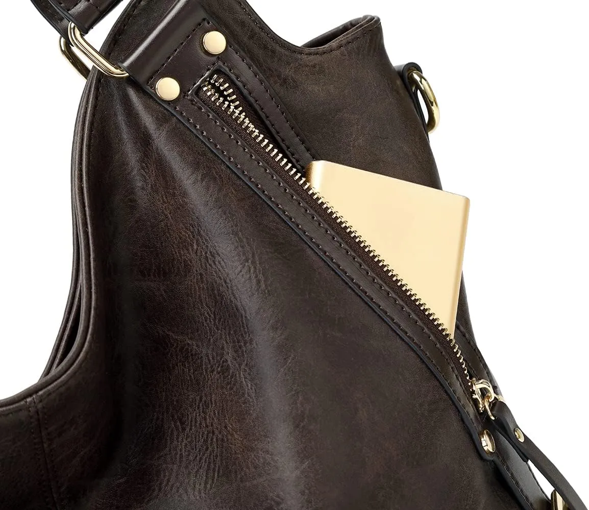 Women Tote Bag Handbags PU Leather Fashion Hobo Shoulder Bags with Adjustable Shoulder Strap
