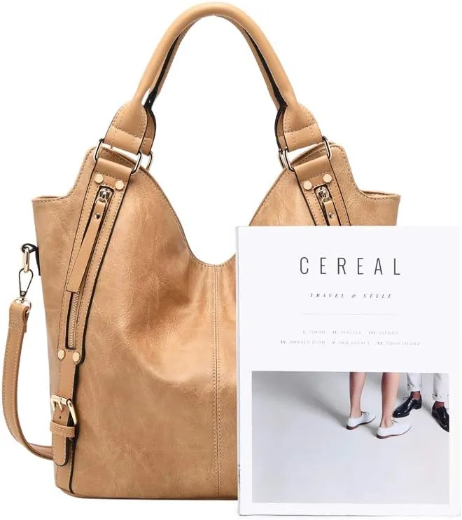Women Tote Bag Handbags PU Leather Fashion Hobo Shoulder Bags with Adjustable Shoulder Strap