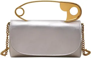 Women Vintage Chic Pin Shoulder Bag Chain Strap CrossBody Ladies Shoulder Purse