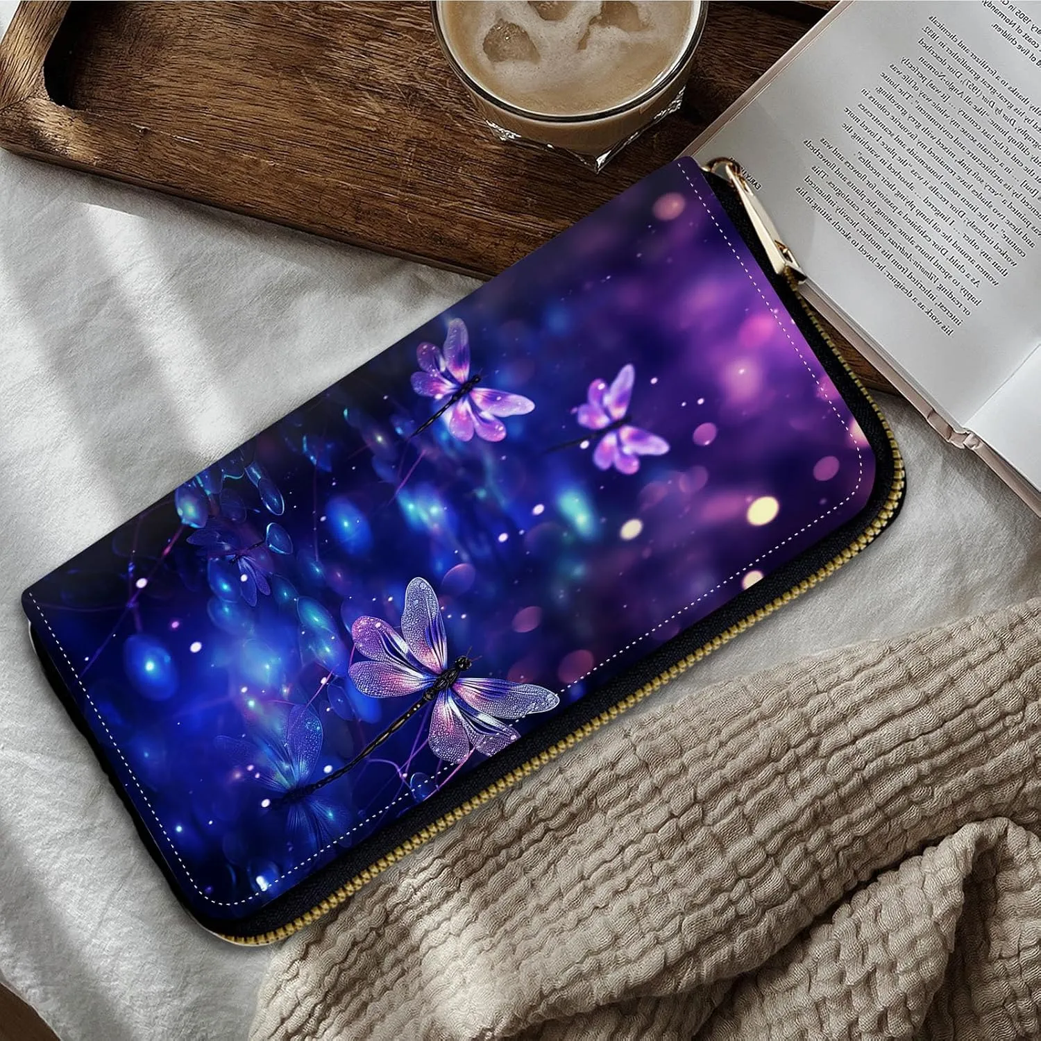 Women Wallets,Large Capacity Clutch Purse for Women Ladie Men Wallet Clearance Credit Card Holder PU Leather Handbag Clutch Purse-Purple Sparkfly