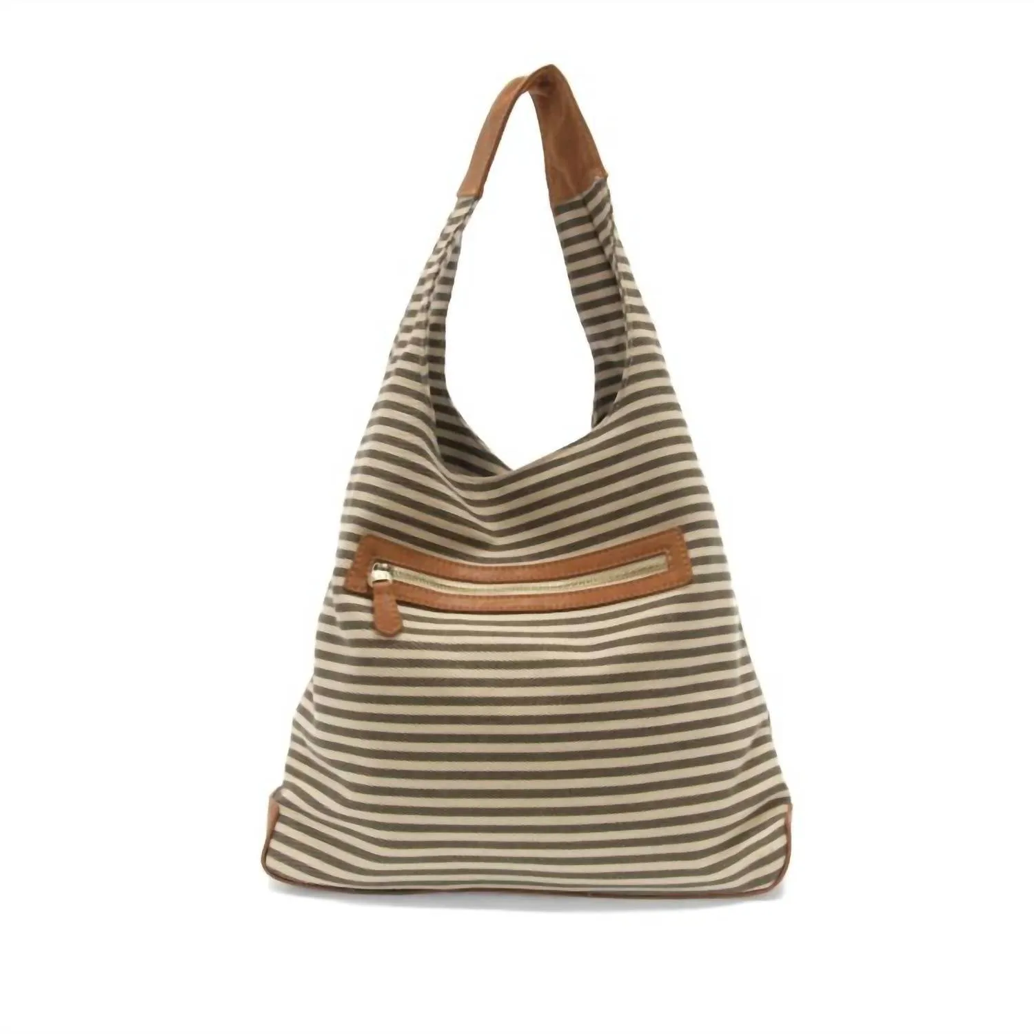 Women's April Canvas Hobo Bag In Neutral/white Stripe