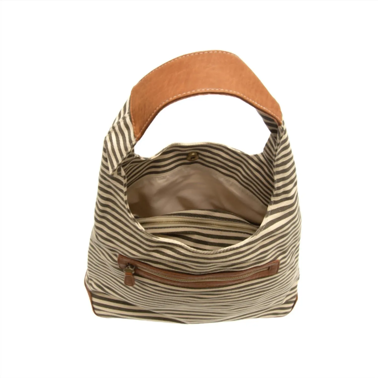 Women's April Canvas Hobo Bag In Neutral/white Stripe