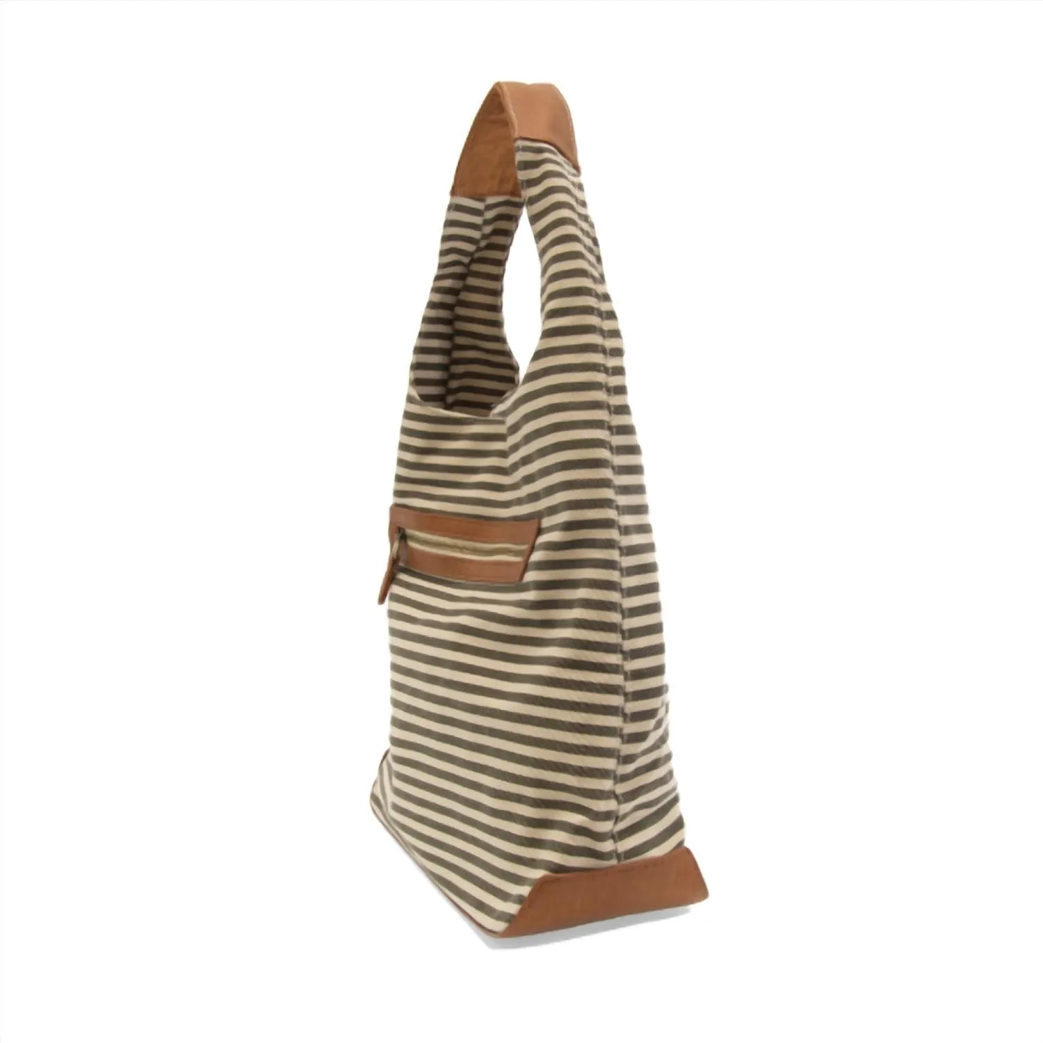 Women's April Canvas Hobo Bag In Neutral/white Stripe