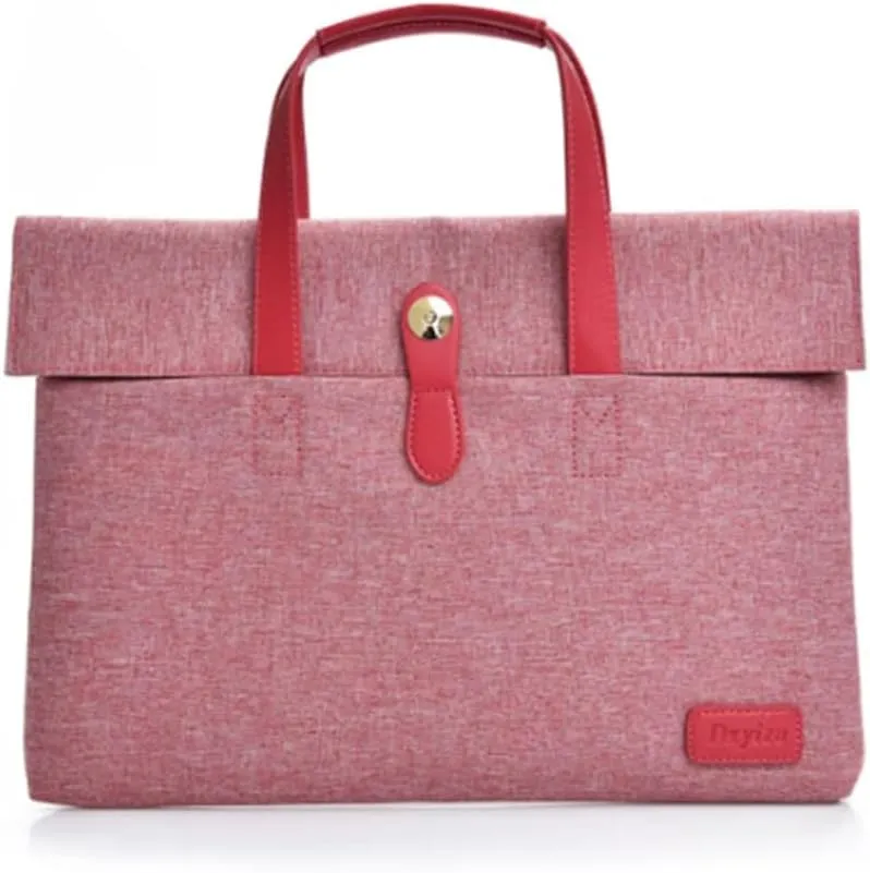 Womens Briefcase Men's Computer Bag File Bag Zip Conference Bag Briefcase Handbag Business Work Bag(Red)
