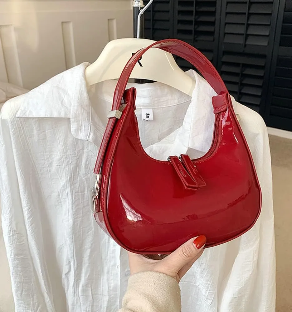 Women's Crescent Shoulder Bags Retro Y2k 90s Hobo Handbags Top Handle Y2k Underarm Bag Fashion Clutch Purses