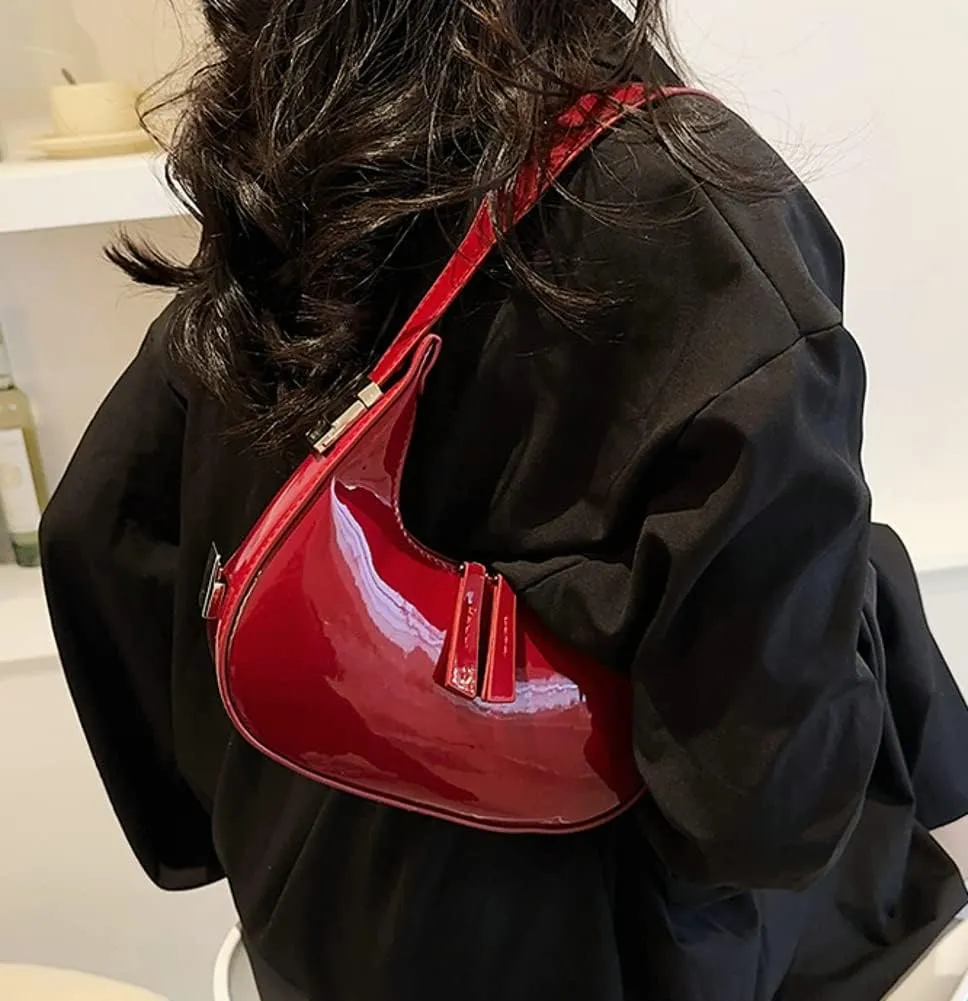 Women's Crescent Shoulder Bags Retro Y2k 90s Hobo Handbags Top Handle Y2k Underarm Bag Fashion Clutch Purses