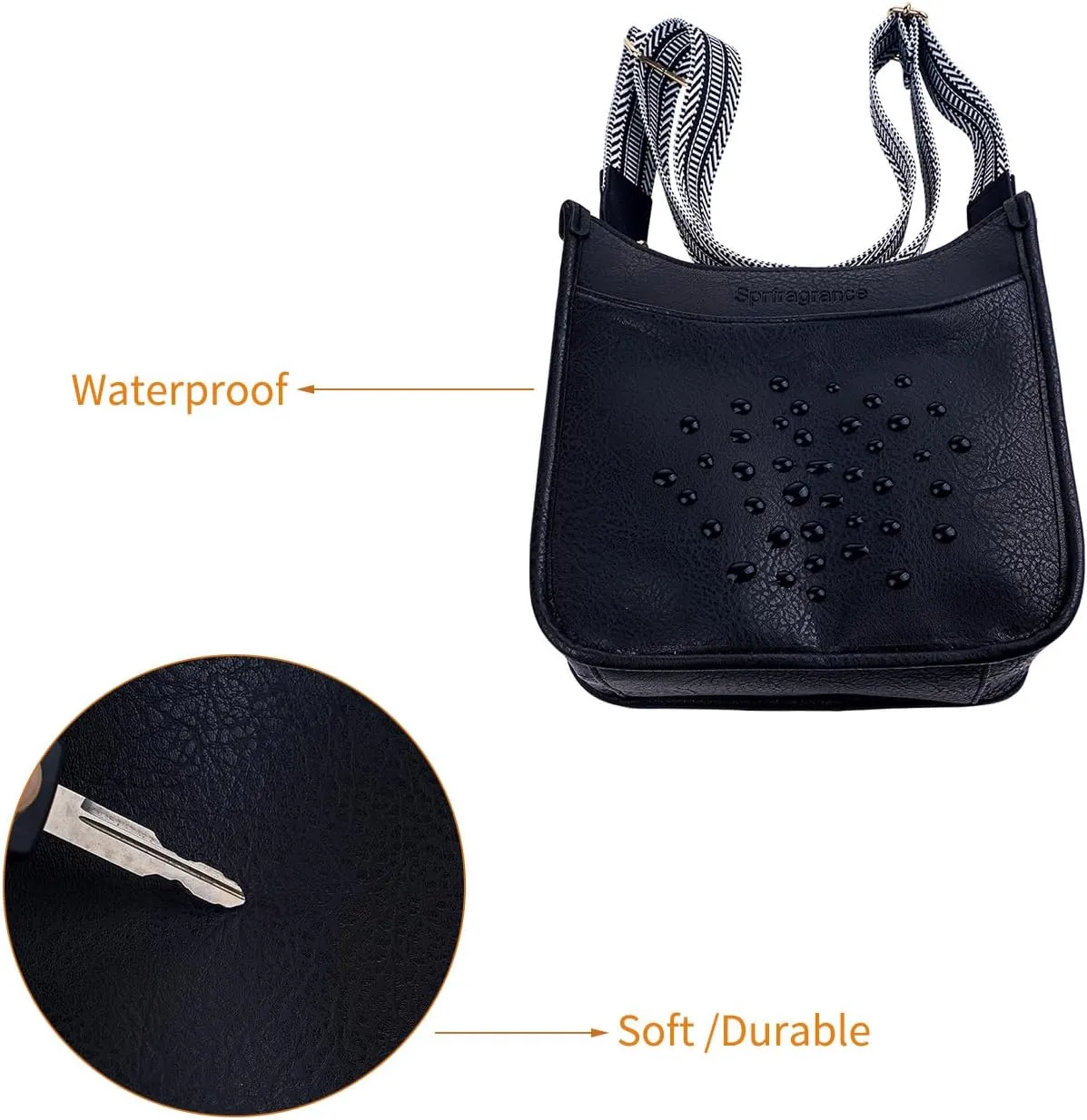 Women's Crossbody Handbags Vegen Leather Purses 2Pcs Hobo Purse Bags Wallet Set with 2 Adjustable Guitar Strap
