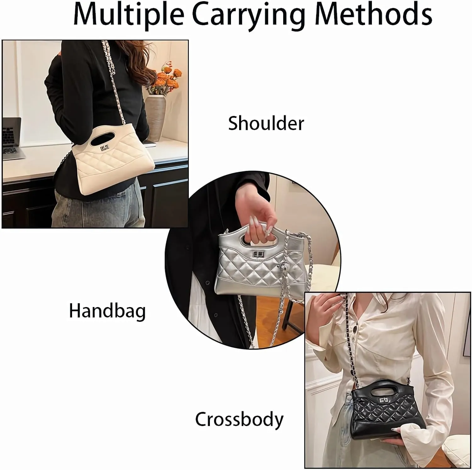 Women's Fashion Underarm Purses PU Handbags Adjustable Strap Shoulder Bag and Crossbody Bags