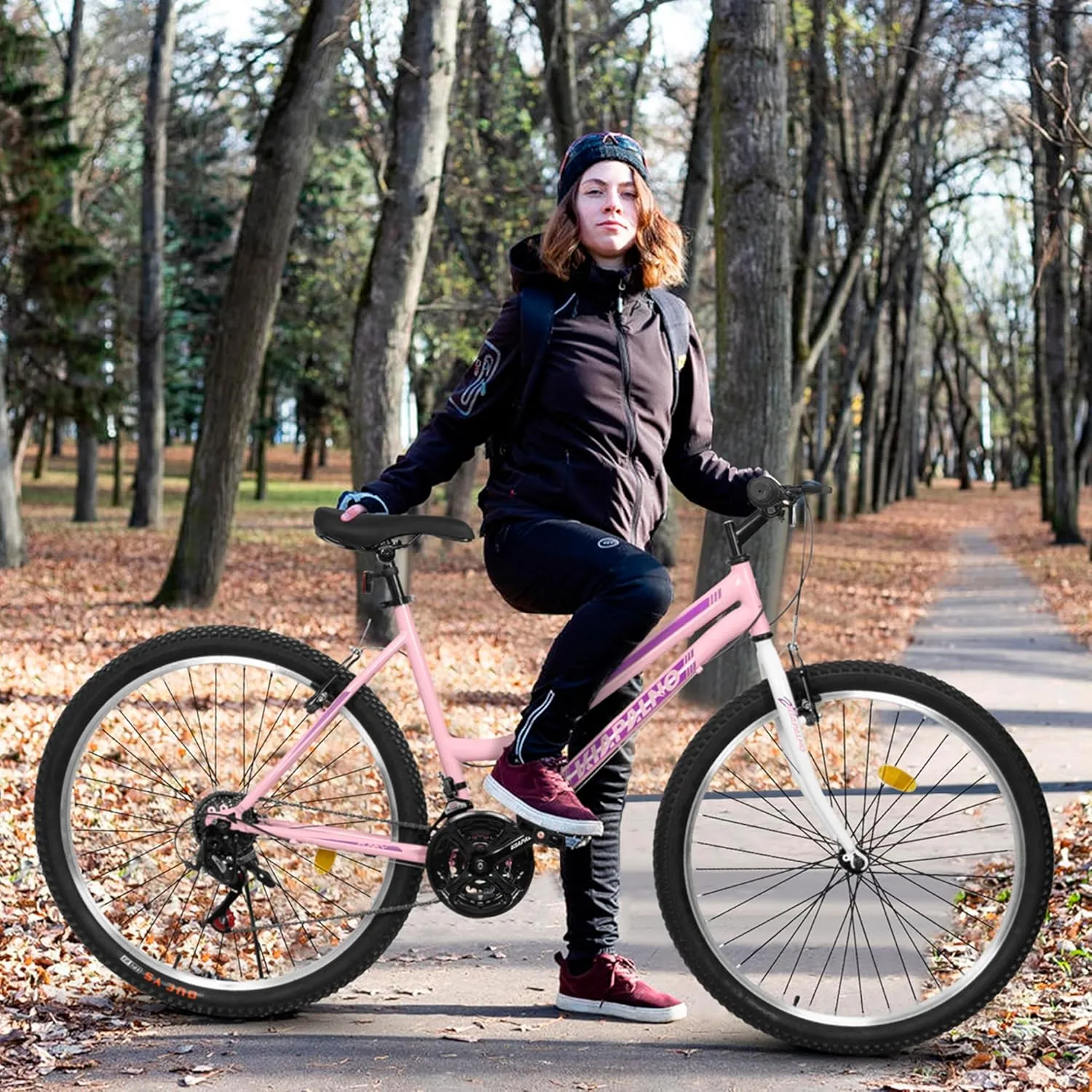 Womens' Girls 24/26 Inch Kids Mountain Bikes, 21-Speed Children's Day Gifts for Ages 10  Years Old Bicycles, School Work Daily Commuting Summer Travel Bikes