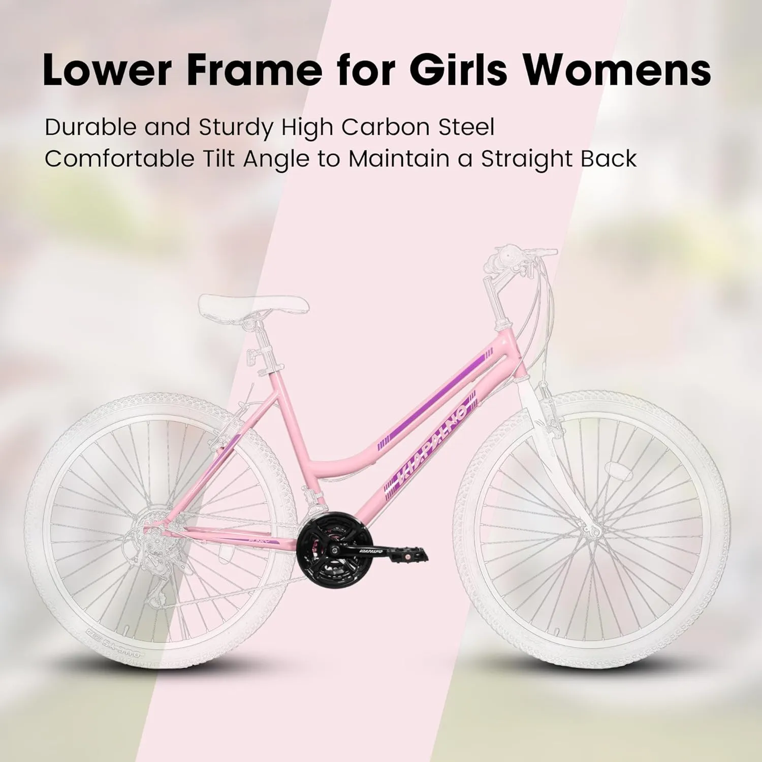Womens' Girls 24/26 Inch Kids Mountain Bikes, 21-Speed Children's Day Gifts for Ages 10  Years Old Bicycles, School Work Daily Commuting Summer Travel Bikes