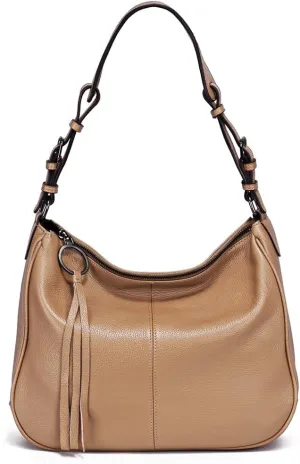Women's Large Shoulder Leather Hobo Bag, with Adjustable and Detachable Shoulder Strap