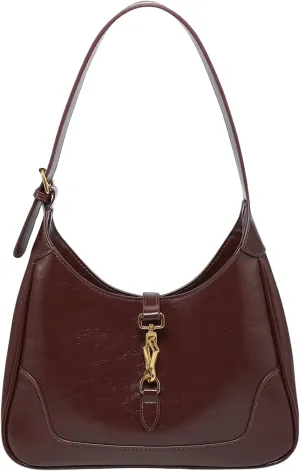 Women's PU Leather Clasp Shoulder Bag Adjustable Strap Vintage Hobo Handbags Purse