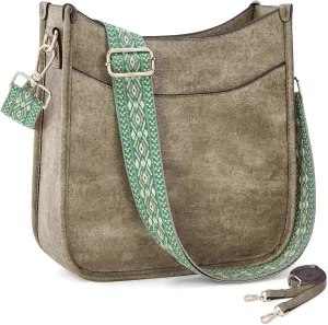 Women's Shoulder Handbags Fashion Vegan Leather Crossbody Bag Shoulder Purse For Ladies with 2PCS Adjustable Strap