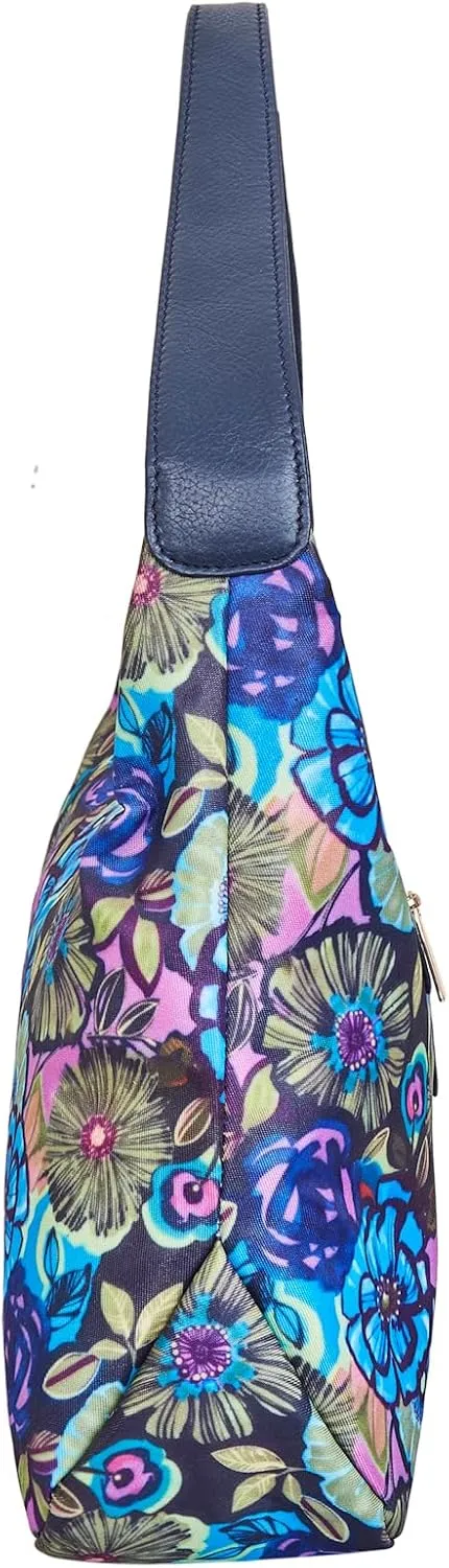 Women's Sling Hobo Bag with Leather Accents