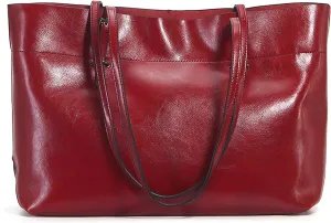 Women's Top-handle bag Oil wax cowhide large capacity Female Shoulder bag Casual Ladies Handbags