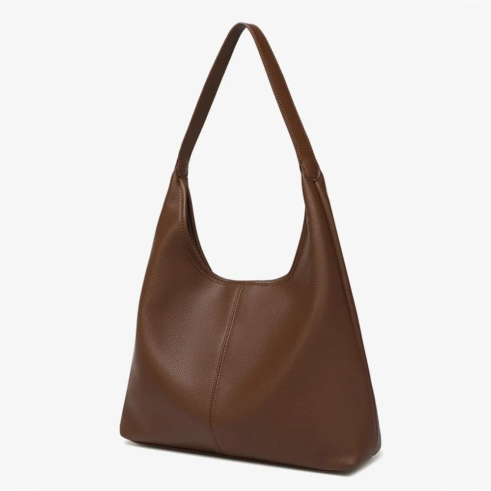Women's Tote Handbag Soft PU Leather Hobo Purses 2Pcs Set Shoulder Bag with Pouch Shopper Work Top-handle Bag
