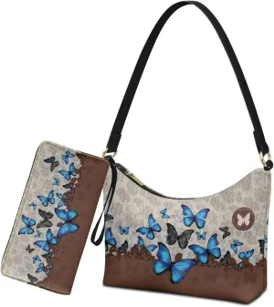 Womens Underarm Purse Top-Handle Shoulder Bag with Wallet Pu Leather Hobo Bag Purse Clutch Handbags