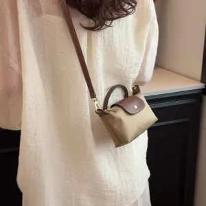 Women's Vintage Nylon Handbag – Elegant Soft Shoulder Bag with Crossbody Strap Lightweight Purse for Casual Daily Use