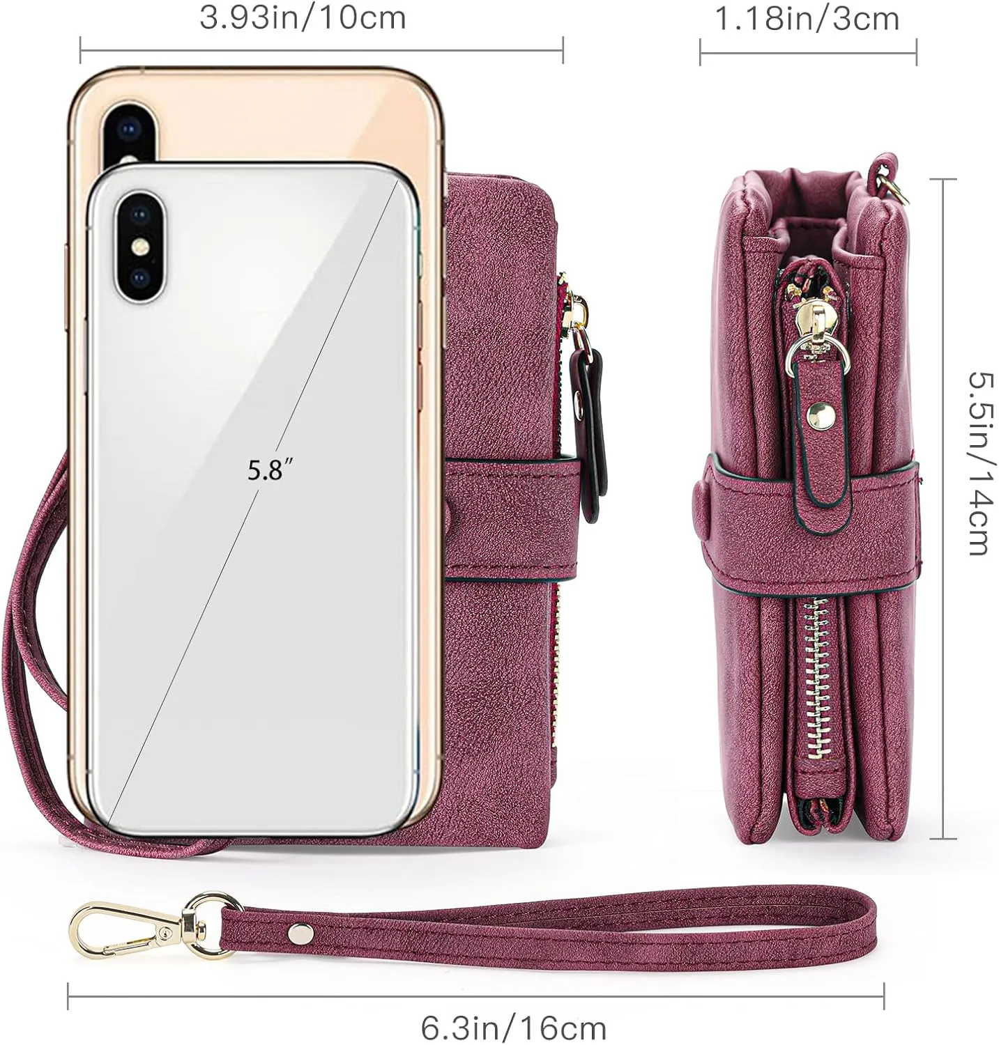 Womens Wallet Small Bifold Leather Wallets Women RFID blocking Ladies Wristlet with Card holder ID window Coin Purse