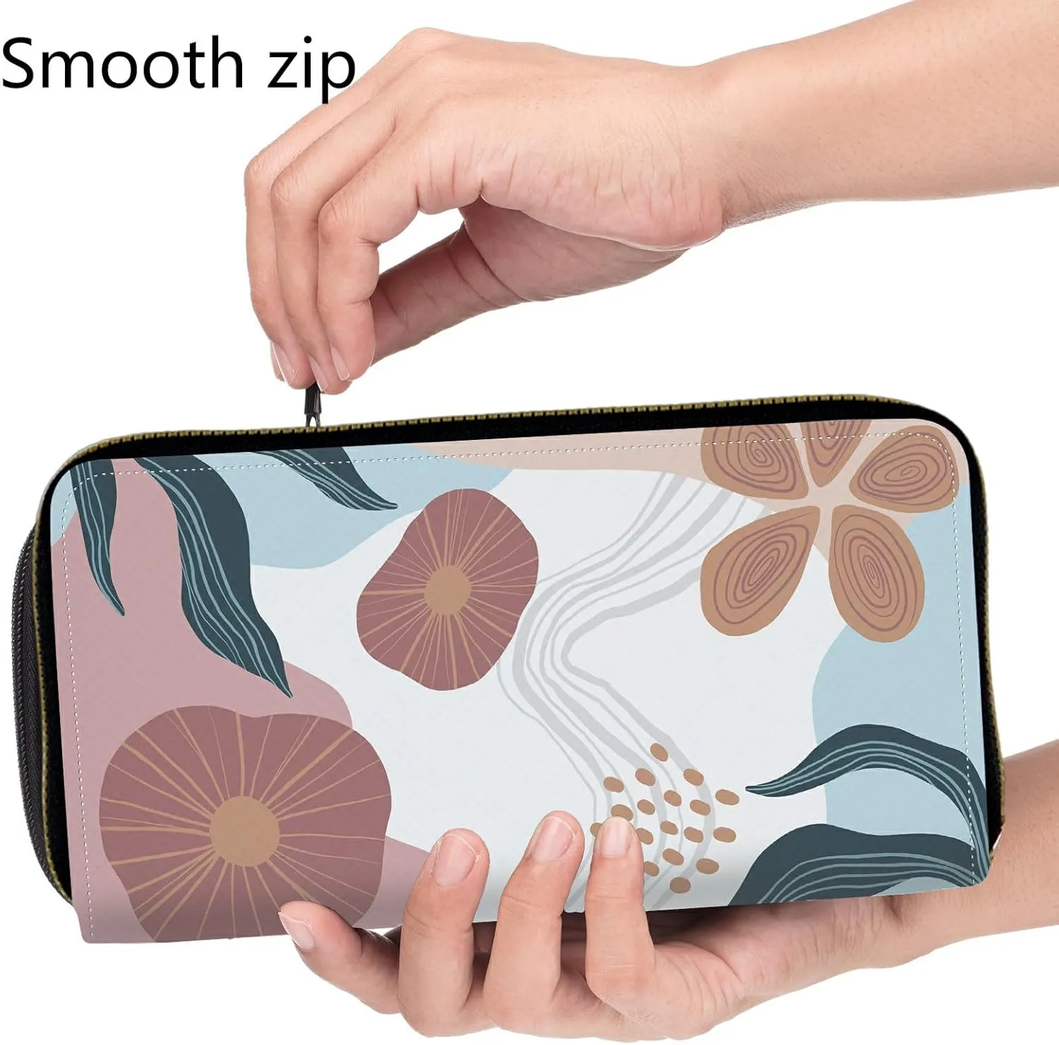 Womens Wristlet Wallets Large Capacity Card Holder Cash Pocket Zip Around