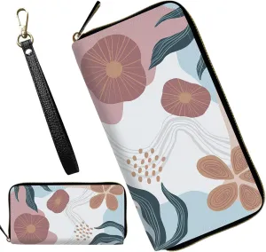 Womens Wristlet Wallets Large Capacity Card Holder Cash Pocket Zip Around