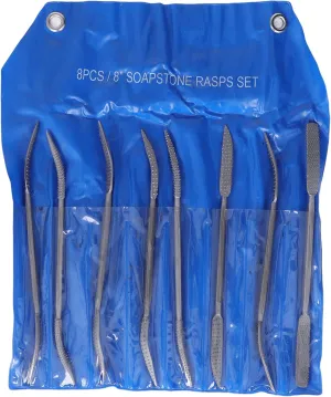 Wood Rasp Riffler File Set, 8Pcs 8 inch Heavy Wood Carving File Kit, Double End Wood Files and Rasps Wood Shaping Tool for Rasp Cuts