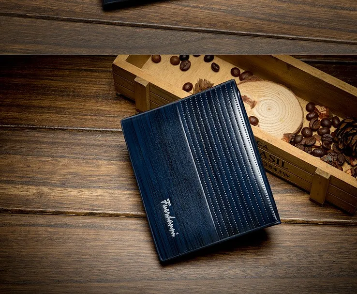 Wooden Stripe PU leather Wallet