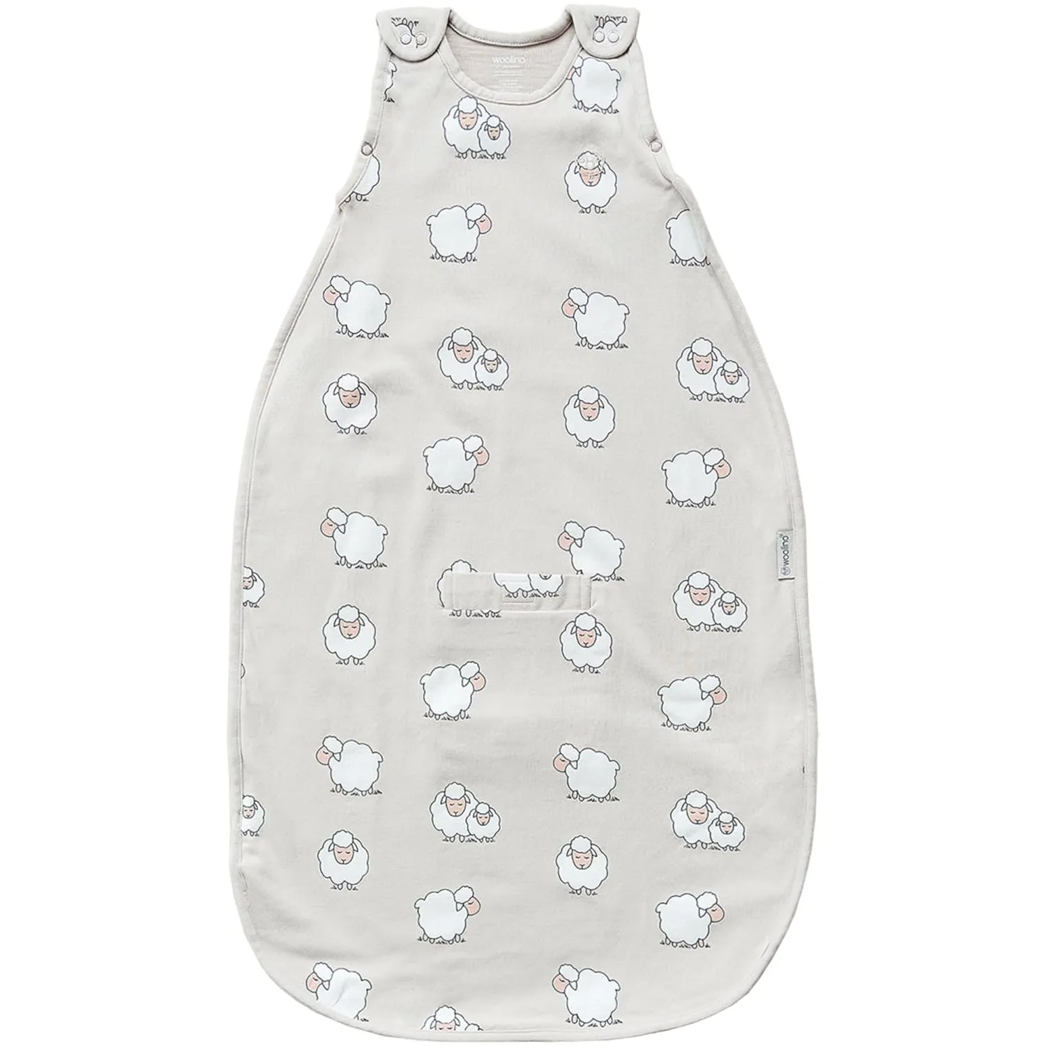 Woolino 4 Season Sleep Sack - Ultimate Merino Wool and Organic Cotton Sleeping Bag - Two-Way Zipper Adjustable Universal Size Sleep Sack for Baby (2-24 Months) - Sheep