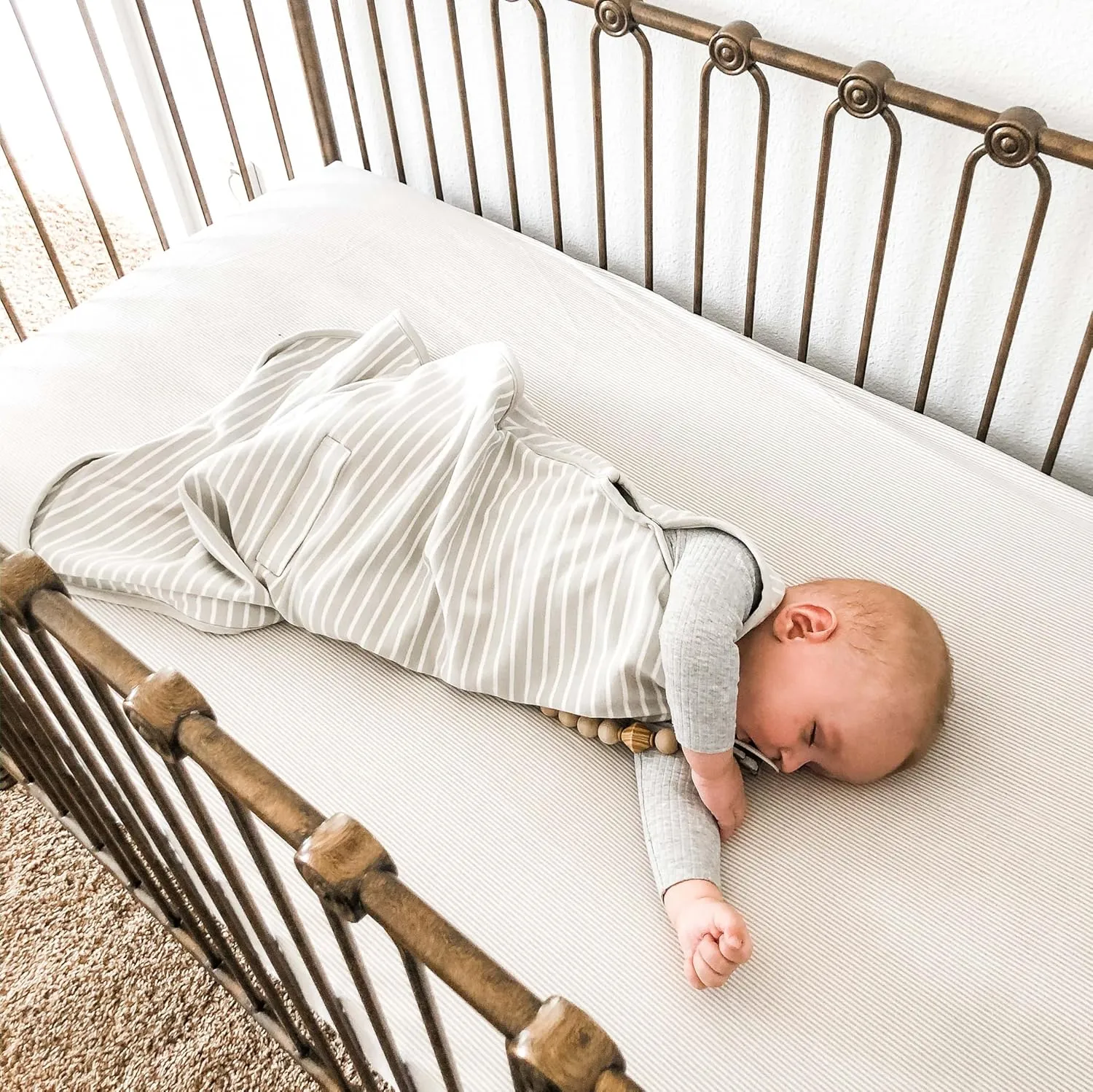 Woolino 4 Season Sleep Sack - Ultimate Merino Wool Sleeping Bag - Two-Way Zipper Adjustable Universal Size Sleep Sack for Baby (2-24 Months) - Birch Gray