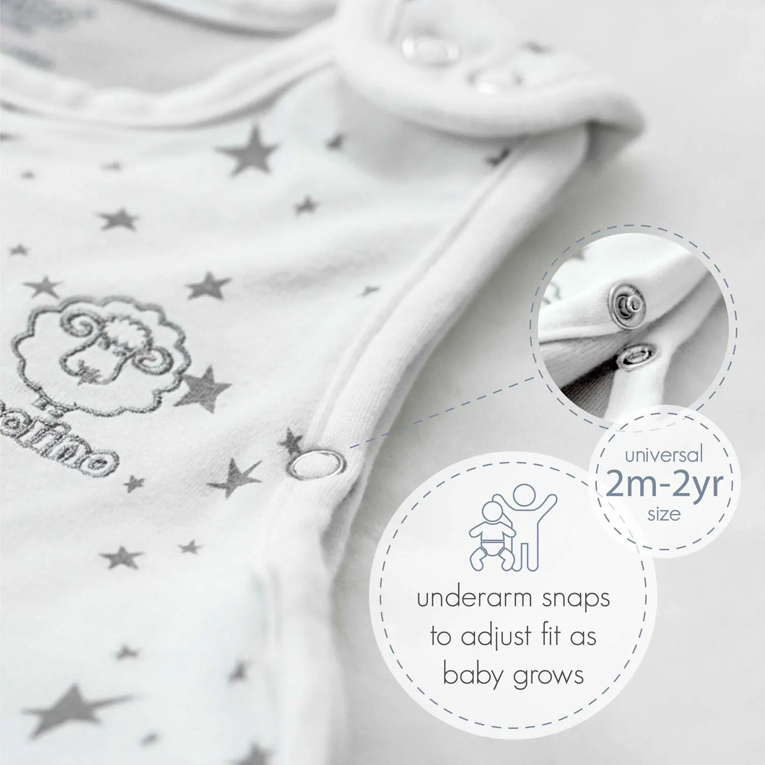 Woolino 4 Season Sleep Sack - Ultimate Merino Wool Sleeping Bag - Two-Way Zipper Adjustable Universal Size Sleep Sack for Baby (2-24 Months) - Birch Gray