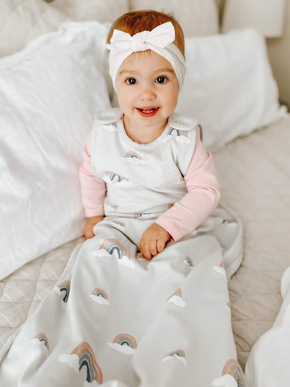Woolino Merino Wool Ultimate Baby Sleep Sack - 4 Season Baby Wearable Blanket - Two-Way Zipper Adjustable Sleeping Bag for Babies and Toddlers - Universal Size (2-24 Months) - Rainbow