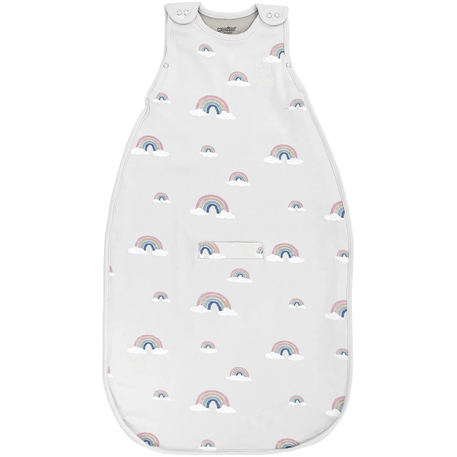 Woolino Merino Wool Ultimate Baby Sleep Sack - 4 Season Baby Wearable Blanket - Two-Way Zipper Adjustable Sleeping Bag for Babies and Toddlers - Universal Size (2-24 Months) - Rainbow