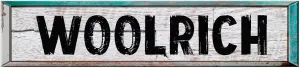 Woolrich 4"x18" Rectangle White Washed Weathered Painted Wood Look Novelty décor Composite Aluminum Beach Cottage Sign.