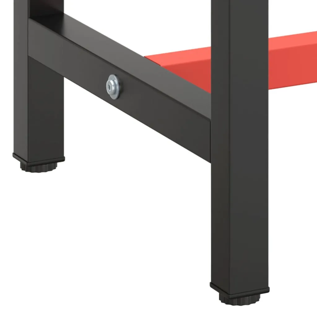 Work Bench Frame Matte Black and Matte Red 55.1"x19.7"x31.1" Metal