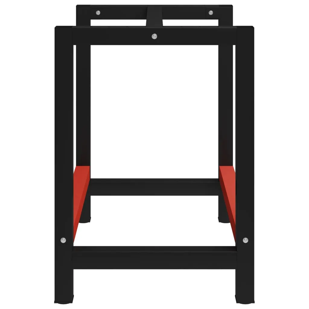 Work Bench Frame Metal 31.5"x22.4"x31.1" Black and Red