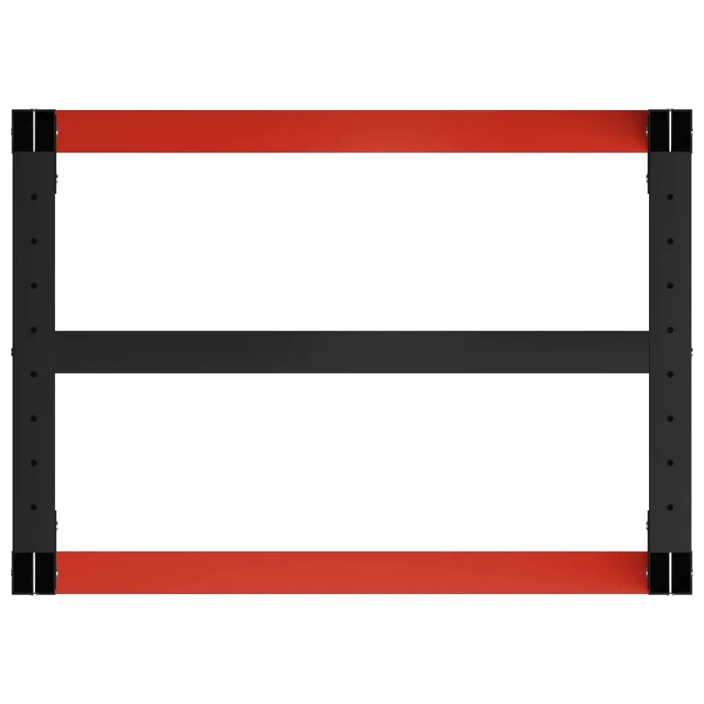 Work Bench Frame Metal 31.5"x22.4"x31.1" Black and Red
