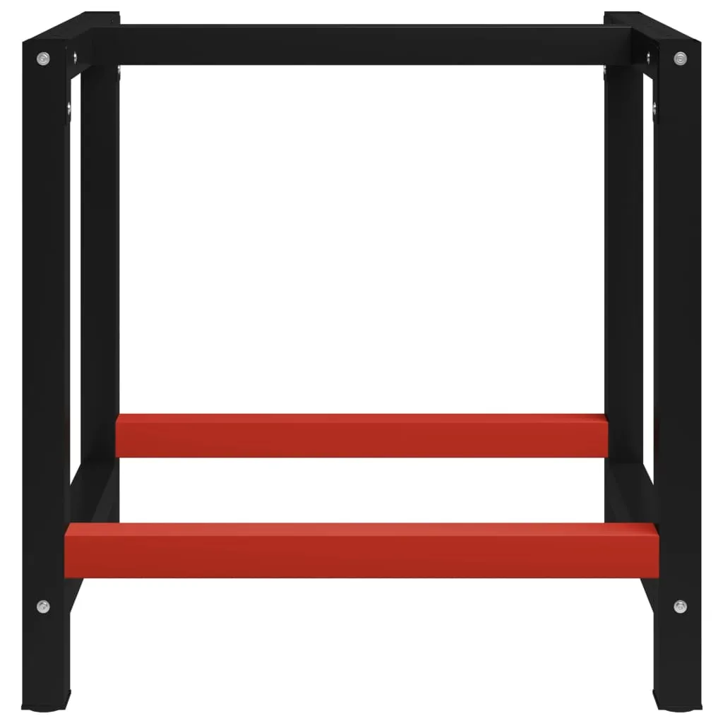 Work Bench Frame Metal 31.5"x22.4"x31.1" Black and Red