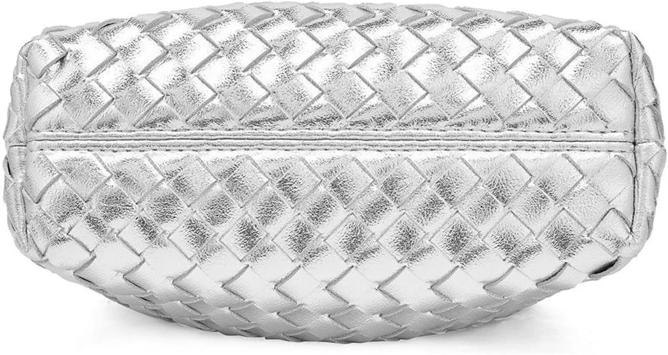 Woven Leather Dumpling Bag Dinner Handbag For Women Purse Hobo Bag Knotted Crossbody Shoulder Square Box Bags
