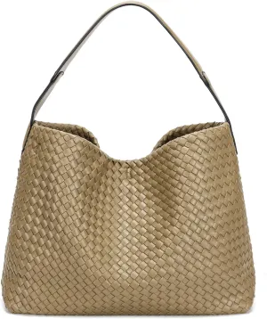 Woven Leather Tote Bag For Women Crossbody Shoulder Bag Large Hobo Handbags Vegan Female Satchel Messenger Bag