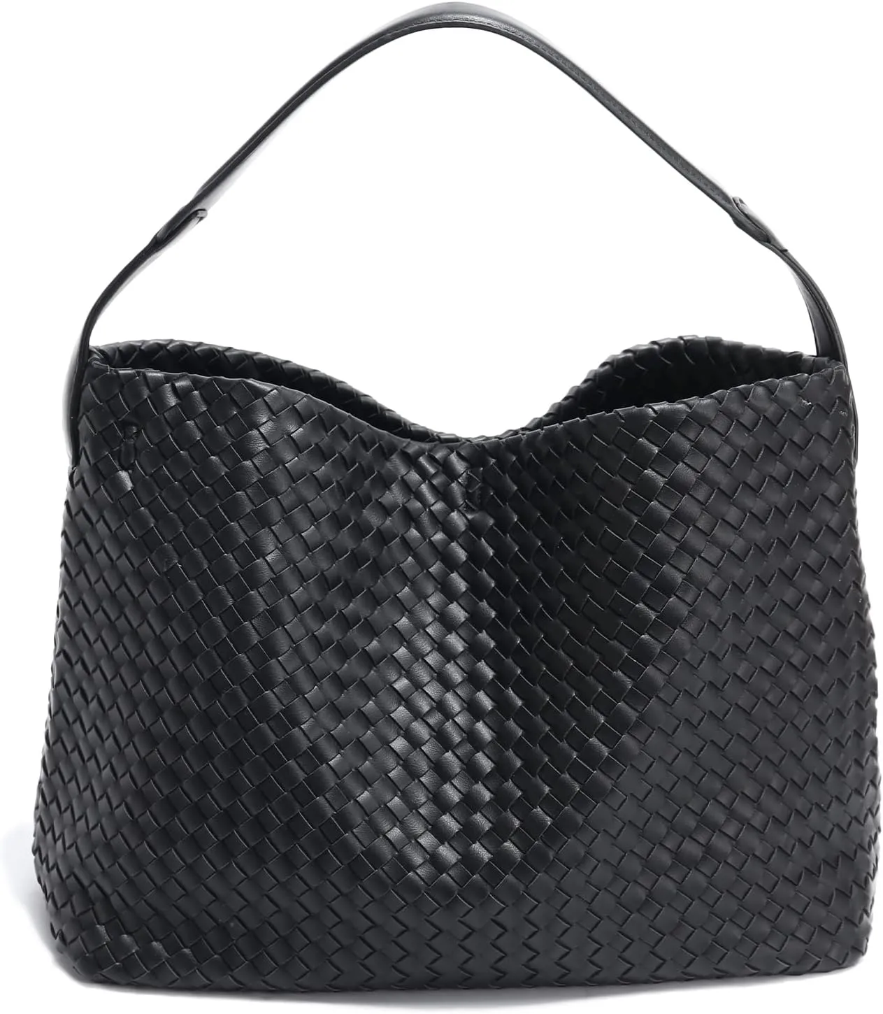 Woven Leather Tote Bag For Women Crossbody Shoulder Bag Large Hobo Handbags Vegan Female Satchel Messenger Bag