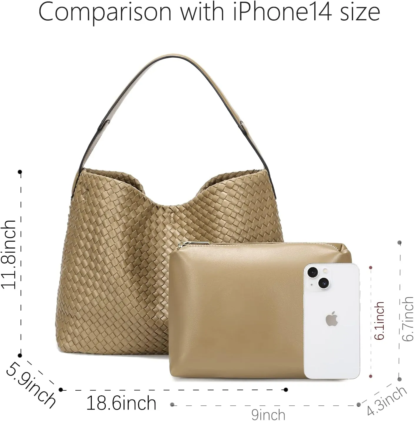 Woven Leather Tote Bag For Women Crossbody Shoulder Bag Large Hobo Handbags Vegan Female Satchel Messenger Bag