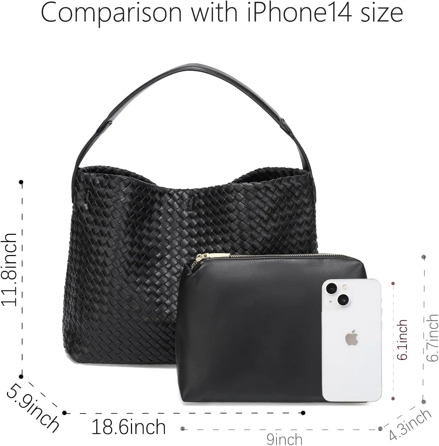 Woven Leather Tote Bag For Women Crossbody Shoulder Bag Large Hobo Handbags Vegan Female Satchel Messenger Bag