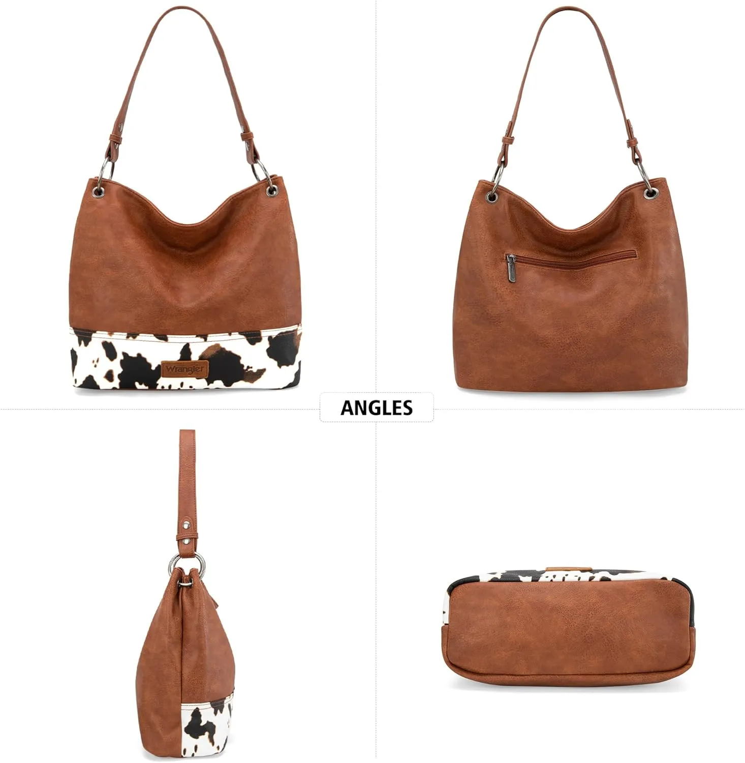 Wrangler Hobo Bags for Women Vegan Leather Top Handle Shoulder Purses and Handbags