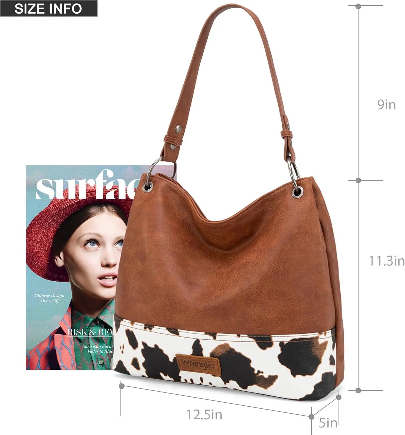 Wrangler Hobo Bags for Women Vegan Leather Top Handle Shoulder Purses and Handbags