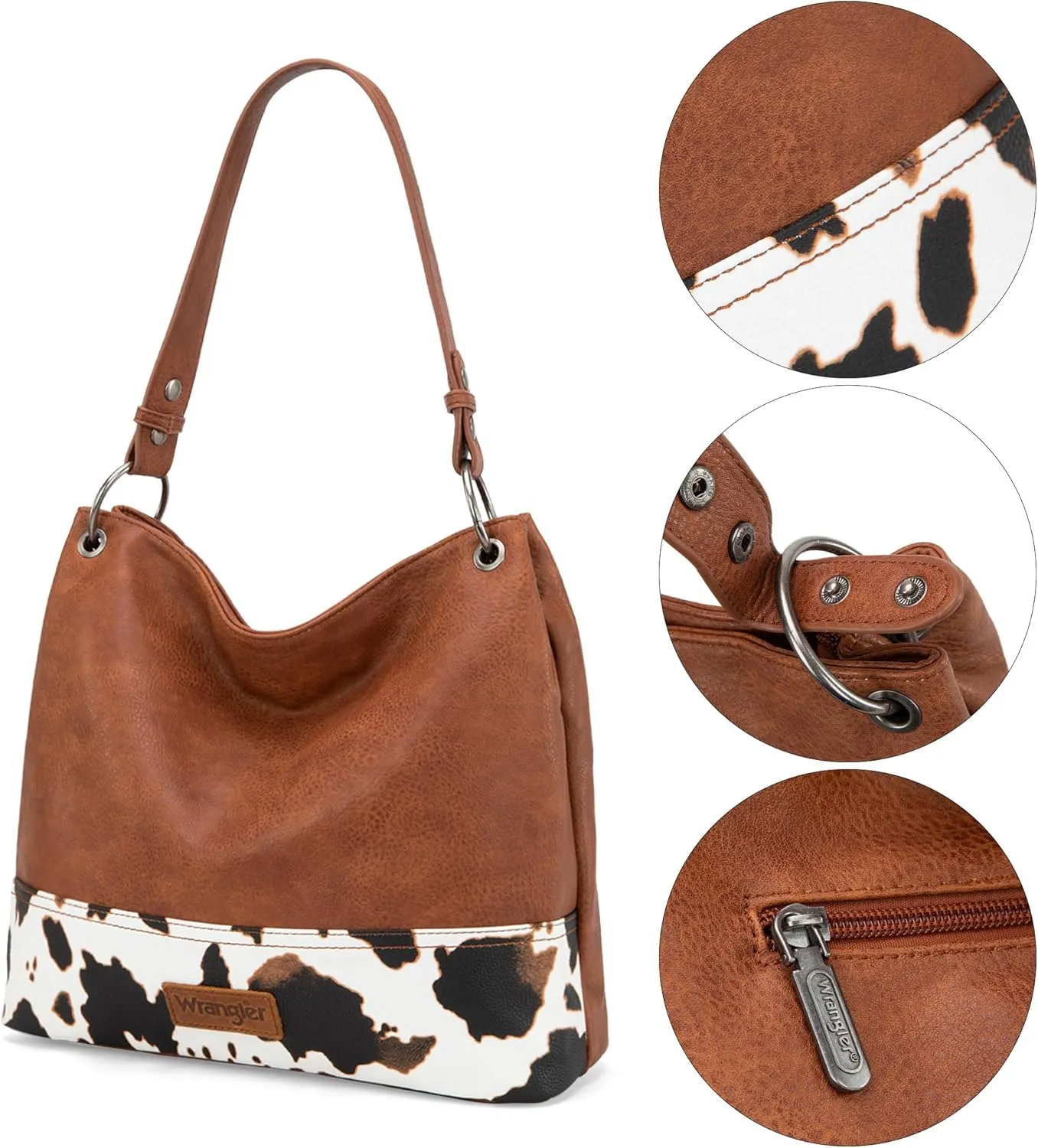 Wrangler Hobo Bags for Women Vegan Leather Top Handle Shoulder Purses and Handbags