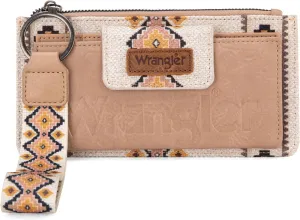 Wrangler Wallet Purse for Women Aztec Clutch Wristlet Wallet with Boho Credit Card Holder