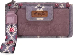 Wrangler Wallet Purse for Women Aztec Clutch Wristlet Wallet with Boho Credit Card Holder