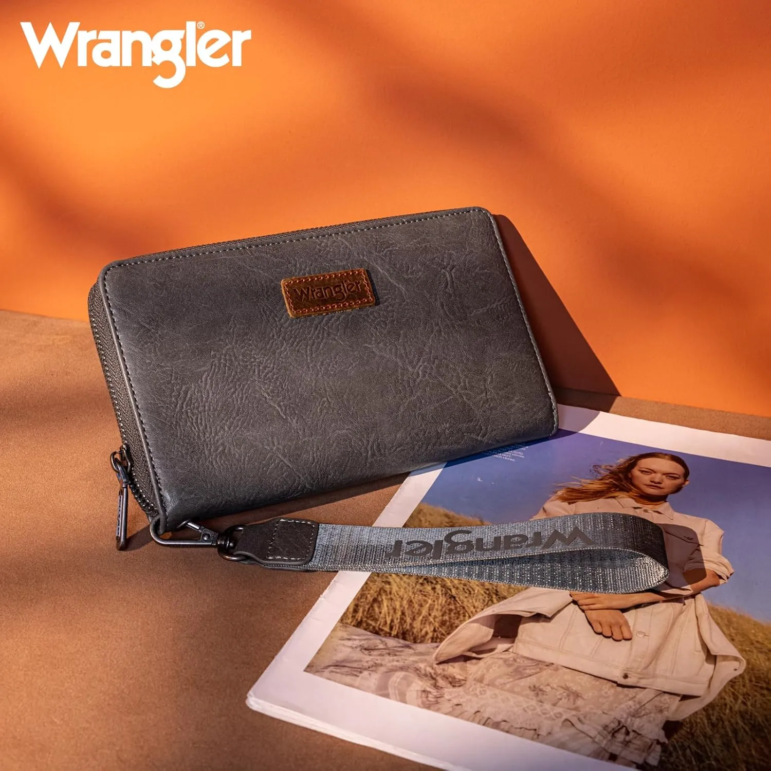 Wrangler Womens Wallet Wristlet Long Purse Designer Clutch Large Capacity Credit Card Holder for Women Men