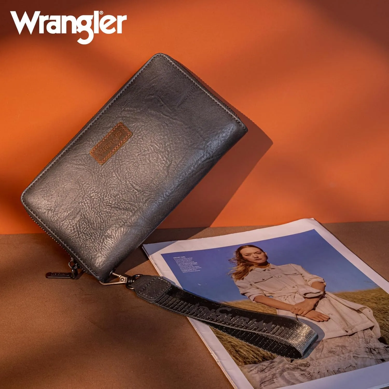 Wrangler Womens Wallet Wristlet Long Purse Designer Clutch Large Capacity Credit Card Holder for Women Men